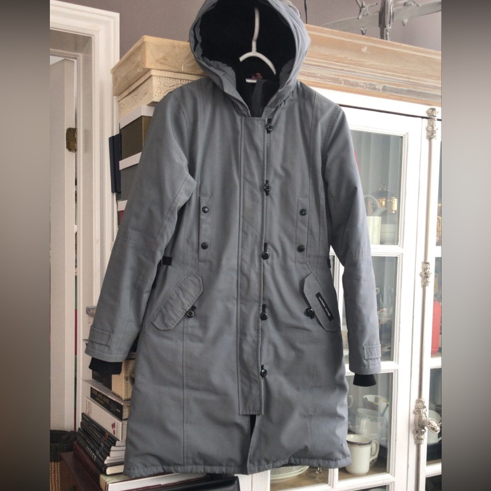 CANADA GOOSE Gray Hooded Coat, S
